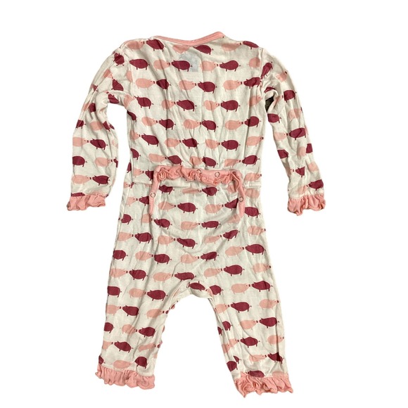 Kickee Pants Kissy Pigs Ruffle Snap Romper - Picture 1 of 3